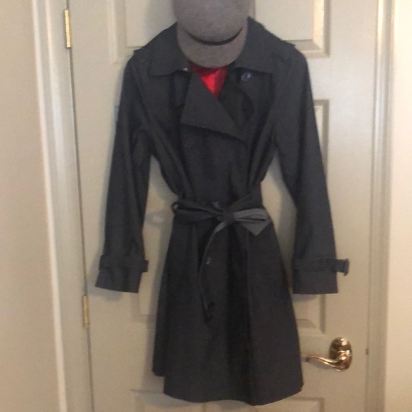 Joan Rivers Jackets & Blazers - Trenchcoat in denim with red lining size small.